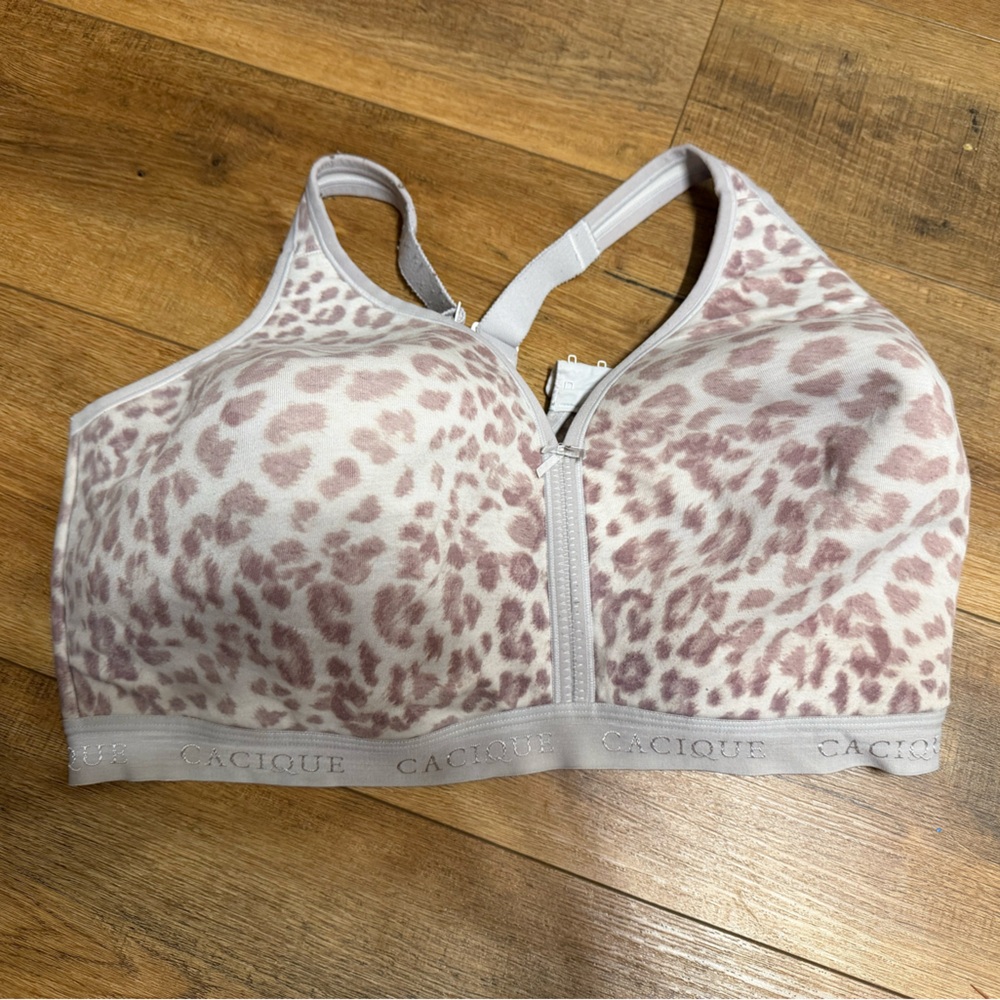 CACIQUE  Leopard Print wireless Comfort Bra 44H